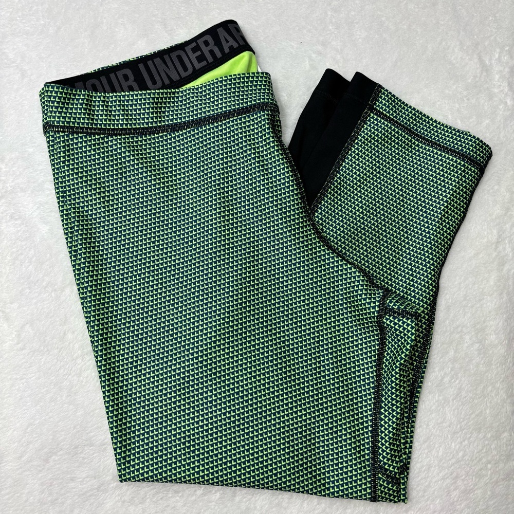 Under Armour Heat Gear Compression‎ Cropped Leggings Green Size XL